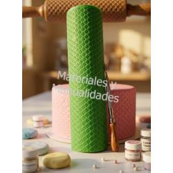 Rodillo siliconado Abanico zigzag para masa flexible fondant pas 1